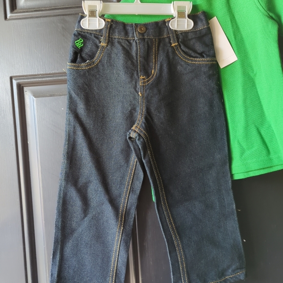 Rocawear 24 Months Fern Green Shirt & Jeans Blu 2 Piece Outfit Set New With Tags - Picture 12 of 16